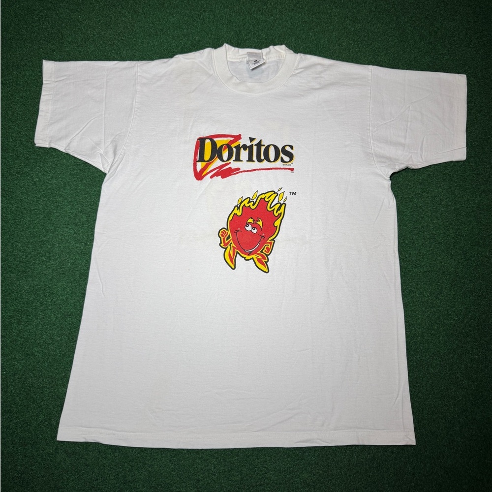Doritos Vintage 90s Nacho Cheese Double Sided Chip Snack Promo XL T Shirt